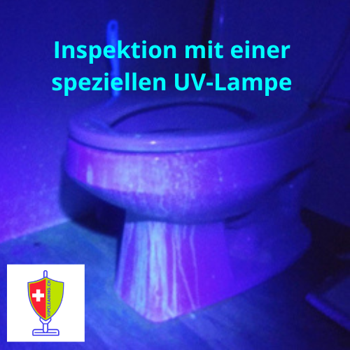 Hygieneinspektion mit UV-Licht: VIPCleaning.ch entdeckt unsichtbare Verschmutzungen in Badezimmern und Waschbereichen – für 100 % Sauberkeit und höchste Qualitätskontrolle in der ganzen Schweiz
